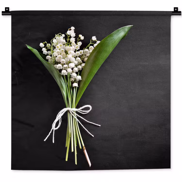 Lelietjes van dalen - Bloemen - Stilleven - Flora Wandkleed katoen klein -zz3d