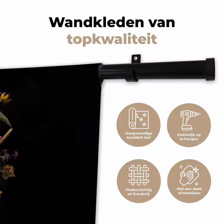 Lente - Bloemen - Klassiek - Vaas Wandkleed katoen klein -sfeer2