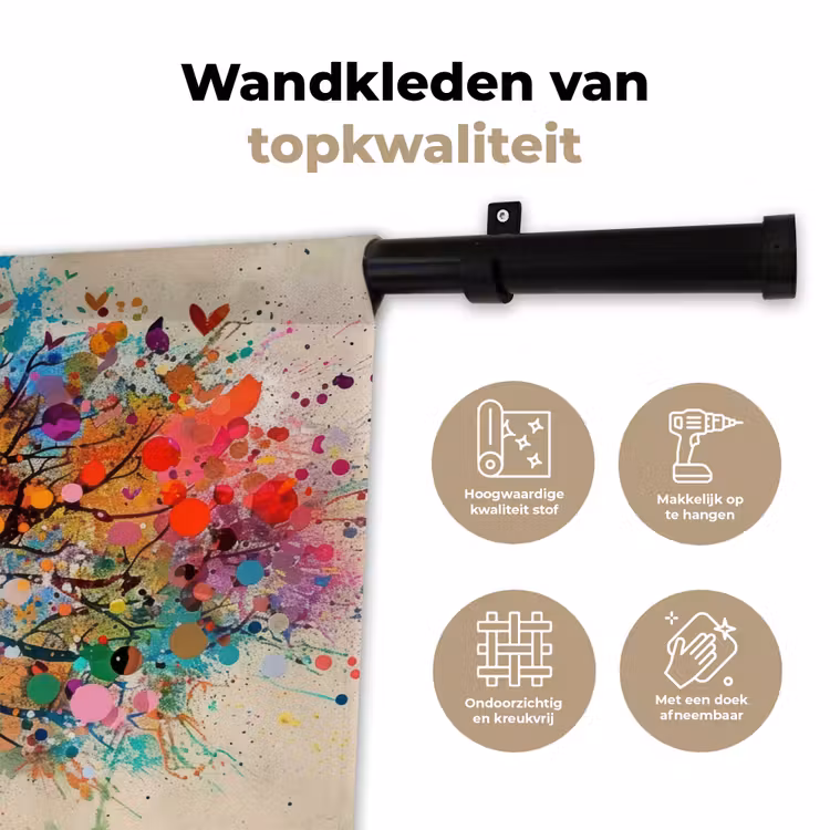 Levensboom - Natuur - Kleurrijk - Boom Wandkleed katoen klein -sfeer2