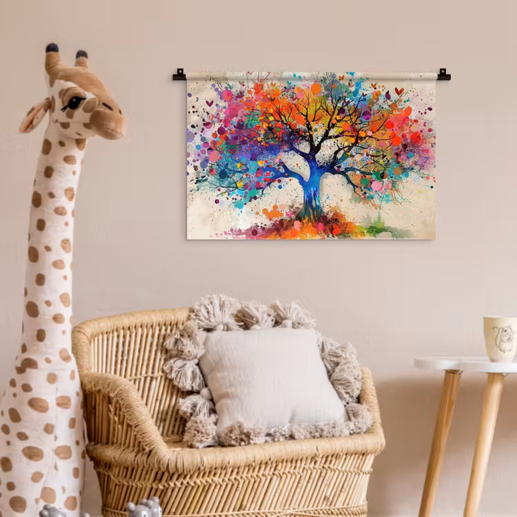 Levensboom - Natuur - Kleurrijk - Boom Wandkleed katoen klein -wsfeer5_kind