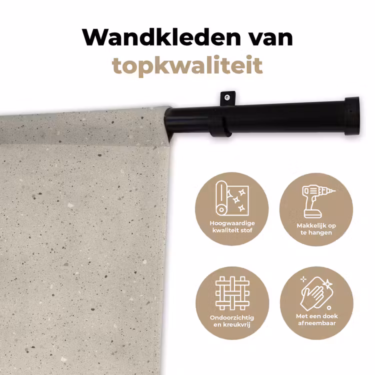 Lichtbeige - Terrazzo - Grijs Wandkleed katoen klein 269 -sfeer2