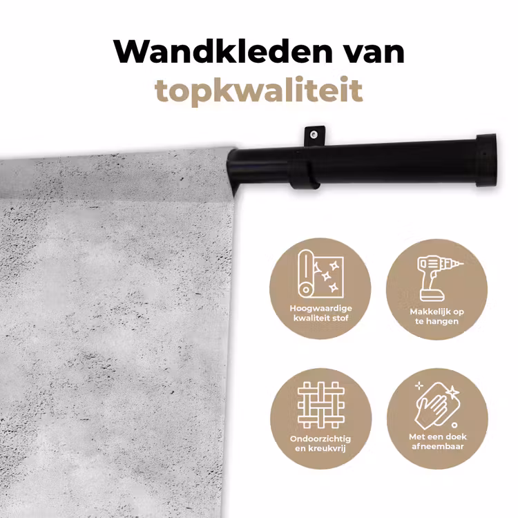 Lichtgrijs - Ruw - Subtiel Wandkleed katoen klein 269 -sfeer2