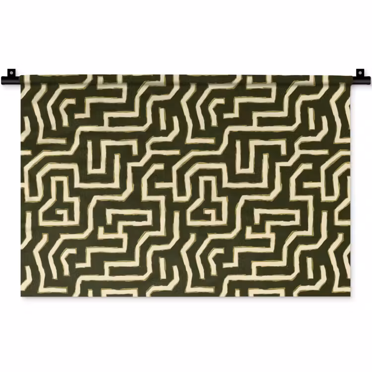 Lijnen - Abstract - Groen Wandkleed katoen klein 269 -zz3d