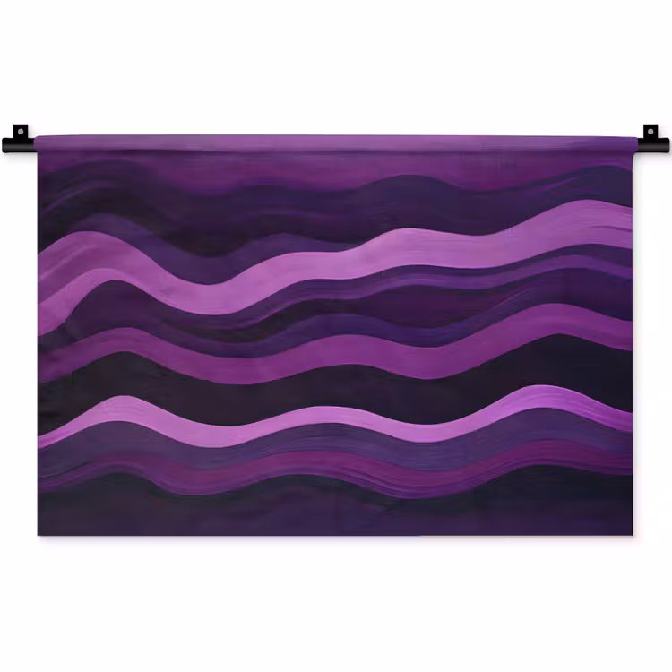 Lijnen - Golven - Paars - Abstract Wandkleed katoen klein -zz3d