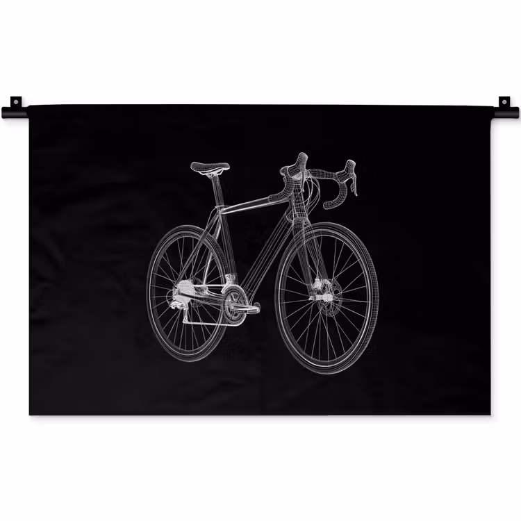 Lijnen - Illustratie - Wit Wandkleed katoen klein -zz3d