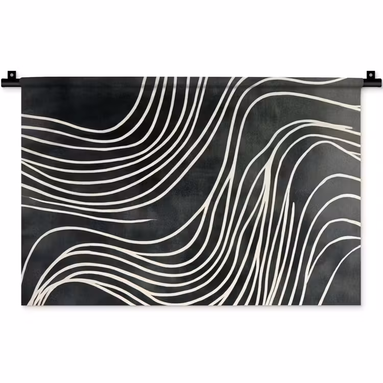 Lijnen - Patroon - Abstract - Wit Wandkleed katoen klein -zz3d