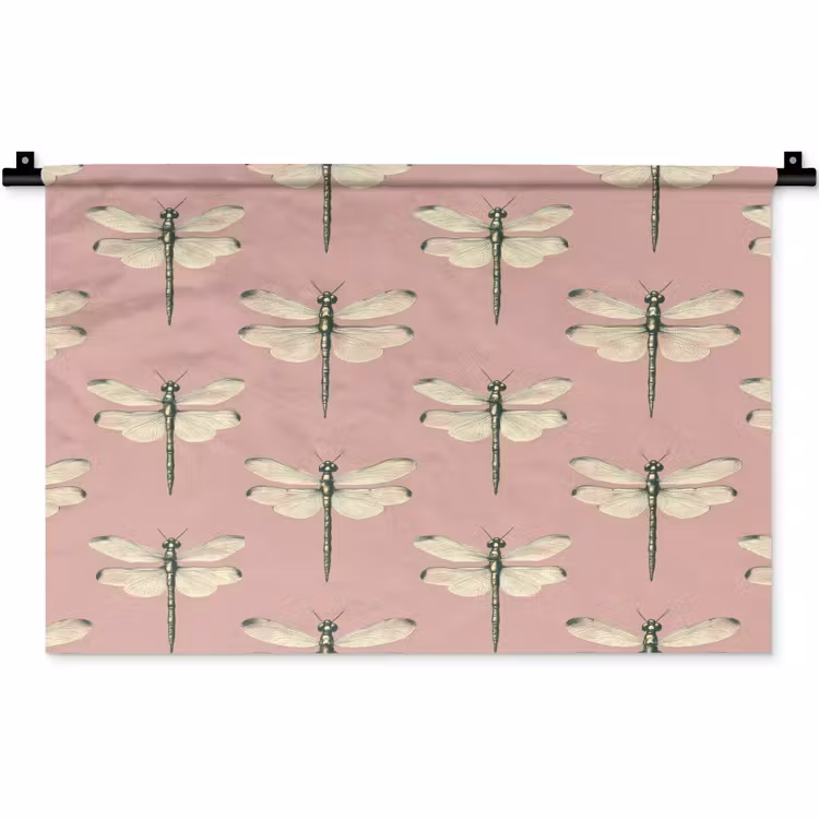 Lillibellen - Patroon - Roze Wandkleed katoen klein 269 -zz3d