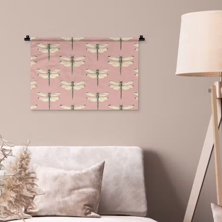 Lillibellen - Patroon - Roze Wandkleed katoen klein 269 -sfeer4