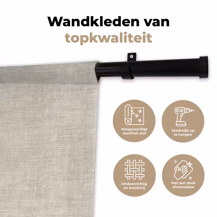 Linnen - Textuur - Beige Wandkleed katoen klein 269 -sfeer2