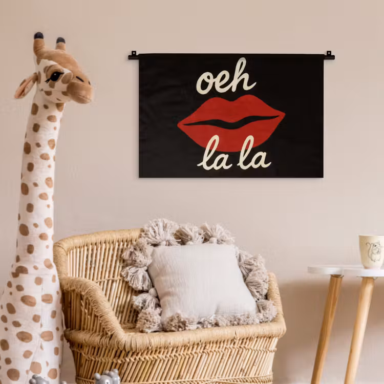 Lip - Rood - Quote Wandkleed katoen klein -wsfeer5_kind