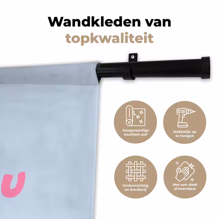 Lippen - Bisou - Blauw Wandkleed katoen klein -sfeer2