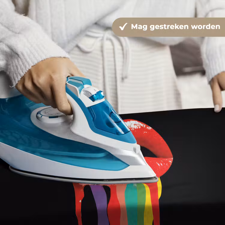 Lippen - Kleuren - Zwart Wandkleed katoen klein -sfeer9