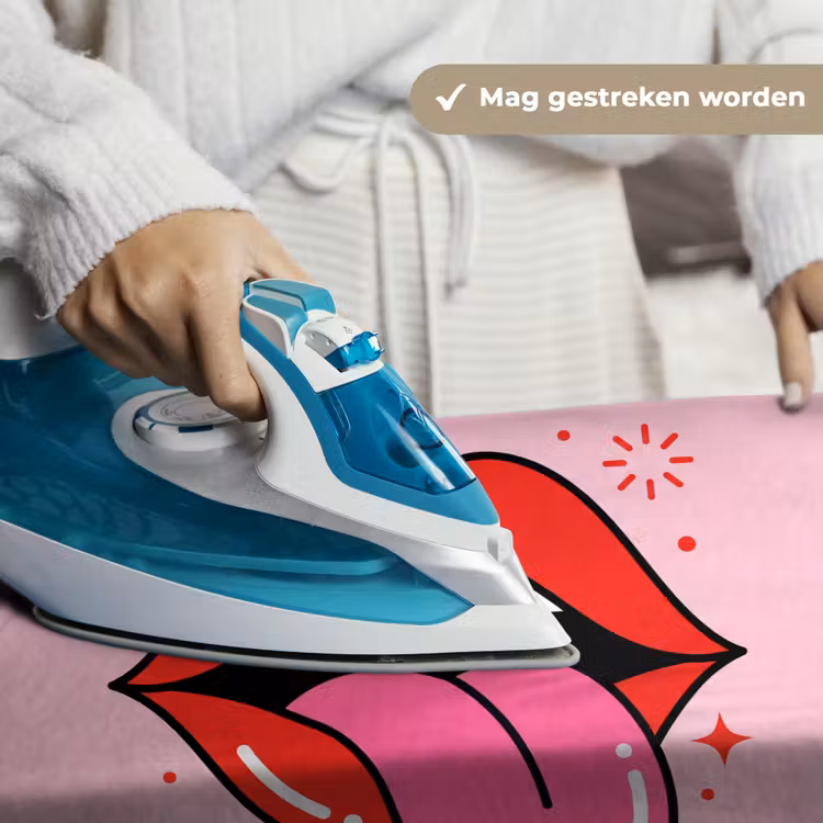 Lippen - Tong - Pop-art - Kleurrijk - Roze Wandkleed katoen klein -sfeer9