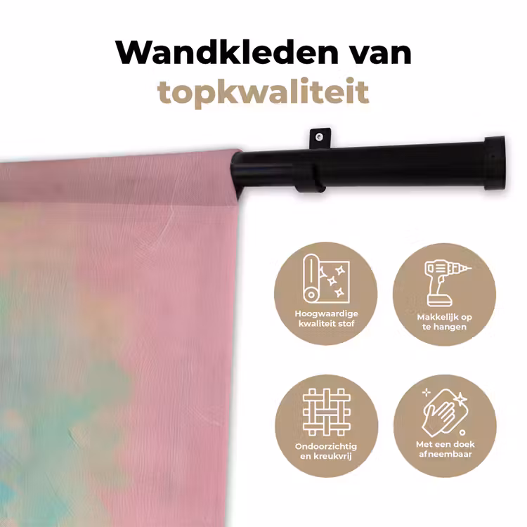 Lippenstift - Rood - Penseelstreken Wandkleed katoen klein -sfeer2