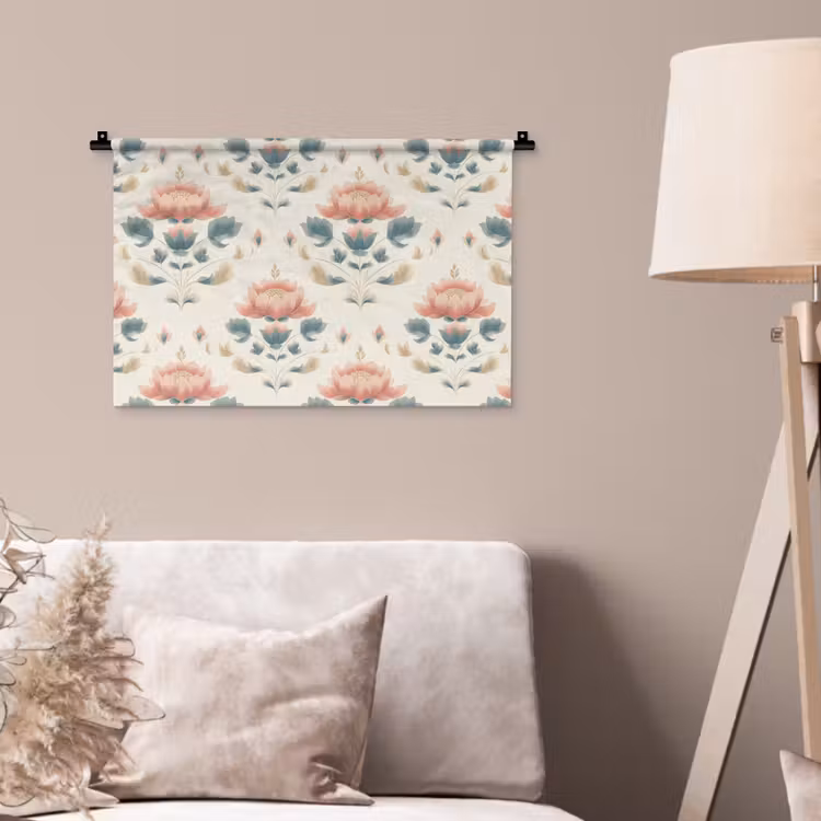 Lotus - Bloemen - Roze Wandkleed katoen klein 269 -sfeer4