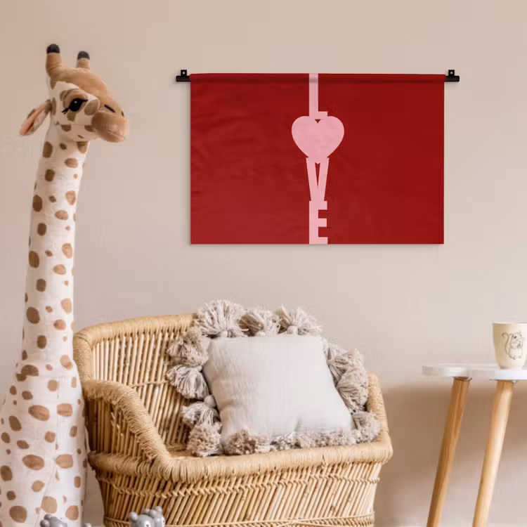 Love - Hart - Rood Wandkleed katoen klein -wsfeer5_kind