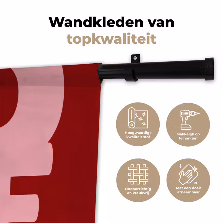 Love - Rood - Blokletters Wandkleed katoen klein -sfeer2