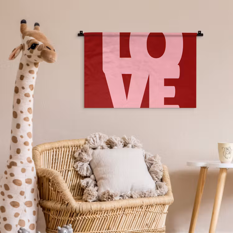 Love - Rood - Blokletters Wandkleed katoen klein -wsfeer5_kind