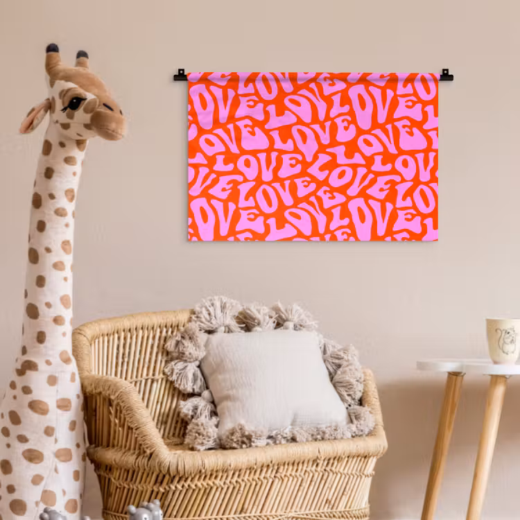 Love - Roze - Valentijn - Rood Wandkleed katoen klein 269 -wsfeer5_kind