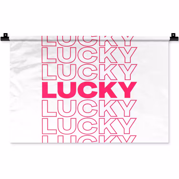 Lucky - Roze - Patroon Wandkleed katoen klein -zz3d