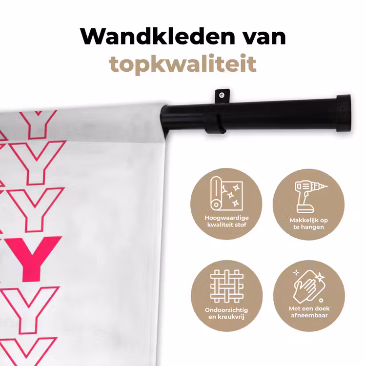 Lucky - Roze - Patroon Wandkleed katoen klein -sfeer2