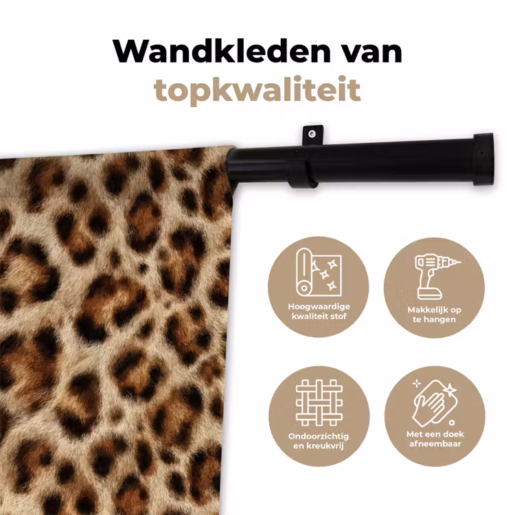 Luipaard - Bruin - Vacht Wandkleed katoen klein 269 -sfeer2
