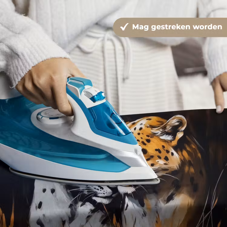 Luipaard - Oranje - Wit - Gras Wandkleed katoen klein -sfeer9