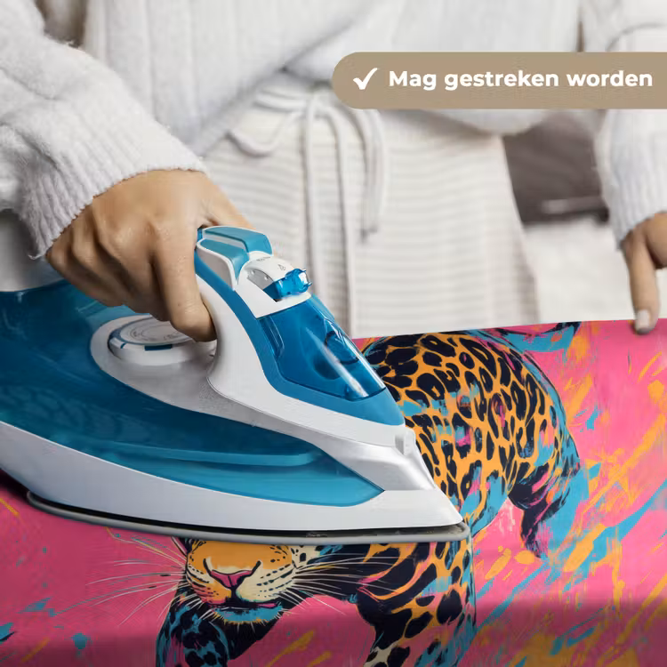 Luipaard - Roze - Oranje - Blauw - Verf Wandkleed katoen klein -sfeer9
