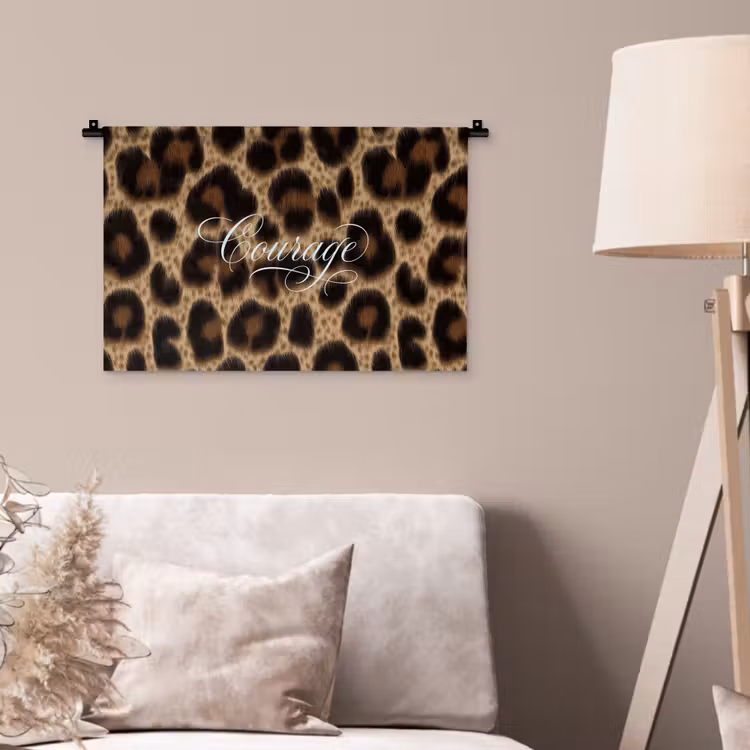 Luipaardprint - Bruin - Courage - Sierlijk Wandkleed katoen klein -sfeer4