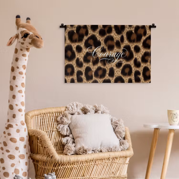 Luipaardprint - Bruin - Courage - Sierlijk Wandkleed katoen klein -wsfeer5_kind