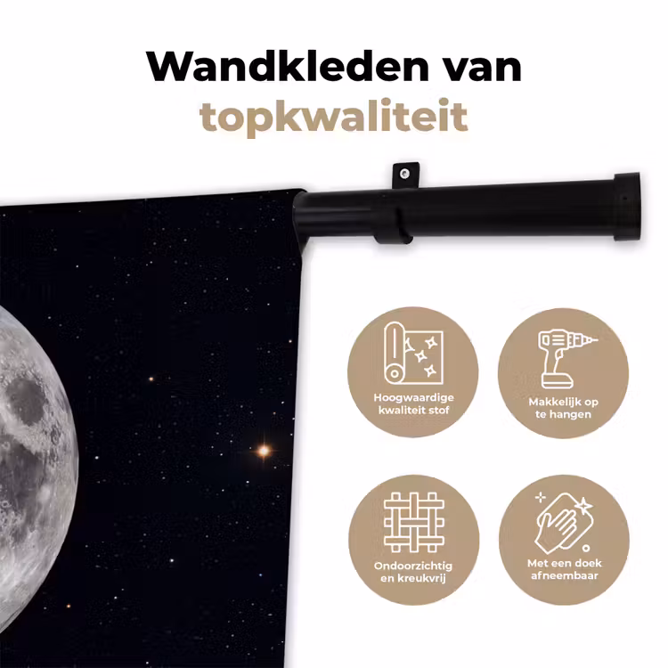 Wandkleed - Maan - Sterren - Ruimte - Maan - Sterren - Ruimte Wandkleed katoen klein