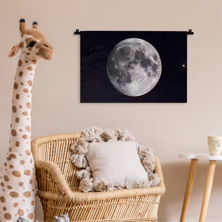 Wandkleed - Maan - Sterren - Ruimte - Maan - Sterren - Ruimte Wandkleed katoen klein