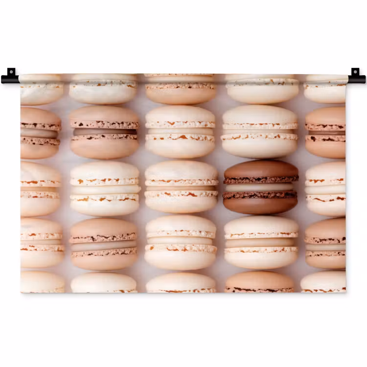 Macarons - Beige - Bruin Wandkleed katoen klein -zz3d