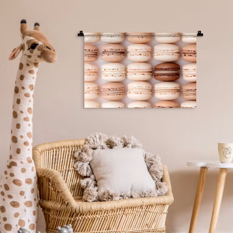 Macarons - Beige - Bruin Wandkleed katoen klein -wsfeer5_kind