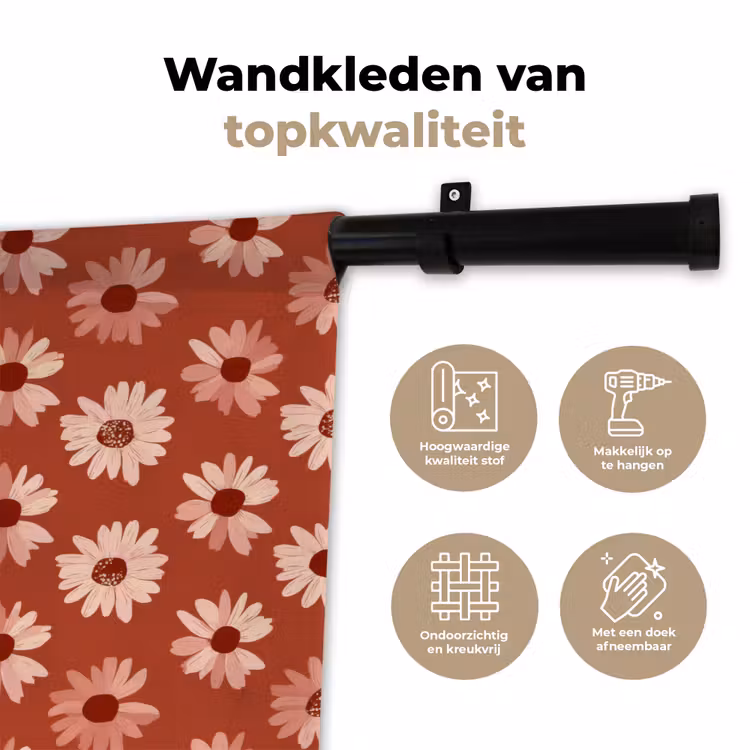 Madelief - Retro - Terracotta Wandkleed katoen klein 269 -sfeer2