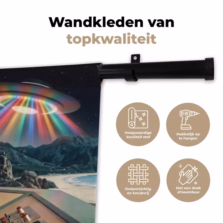 Wandkleed - Man - Controlekamer - Strand - Man - Controlekamer - Strand Wandkleed katoen klein