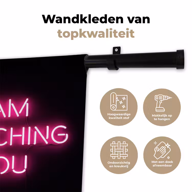 Man - Tekst - Neon Wandkleed katoen klein -sfeer2