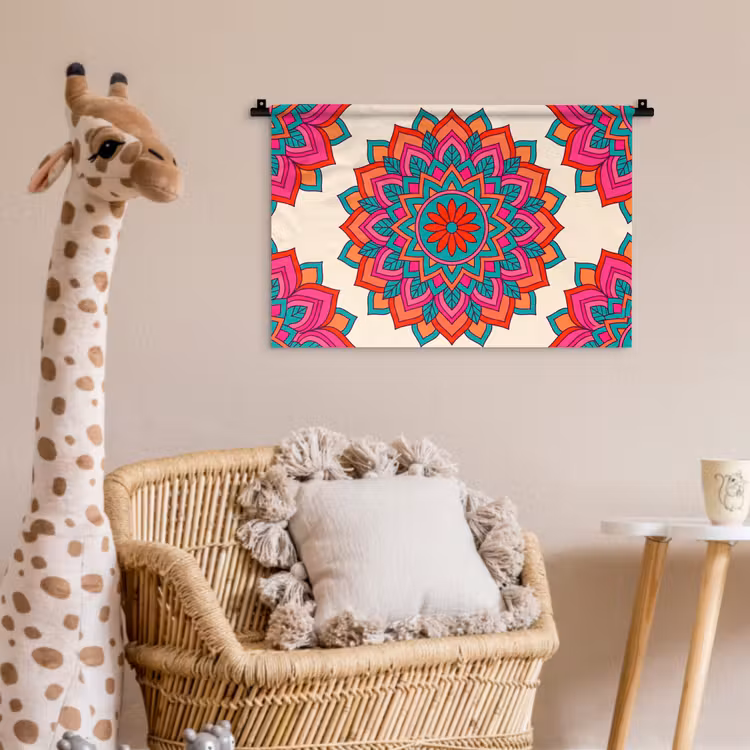 Mandala - Patroon - Abstract - Kleurrijk - Modern Wandkleed katoen klein -wsfeer5_kind