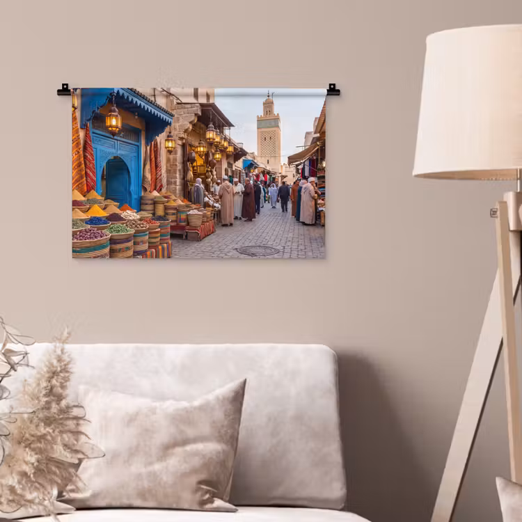 Wandkleed - Markt - Oosters - Kleurrijk - Markt - Oosters - Kleurrijk Wandkleed katoen klein