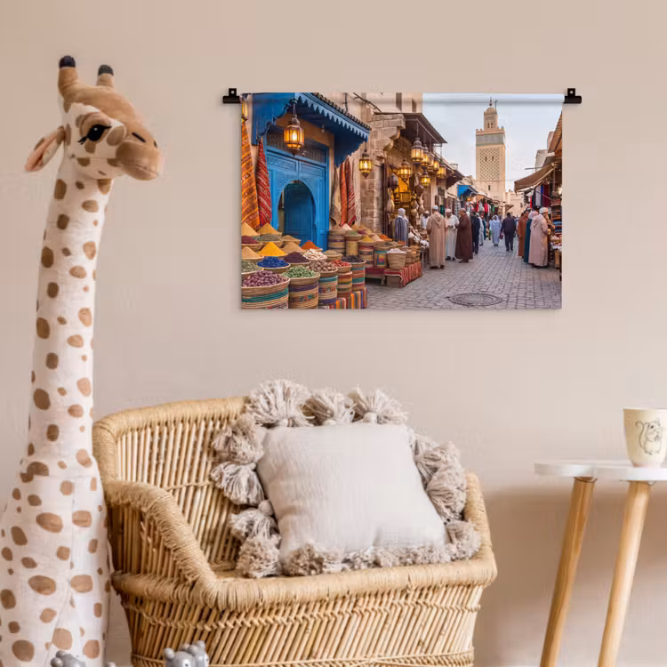 Wandkleed - Markt - Oosters - Kleurrijk - Markt - Oosters - Kleurrijk Wandkleed katoen klein