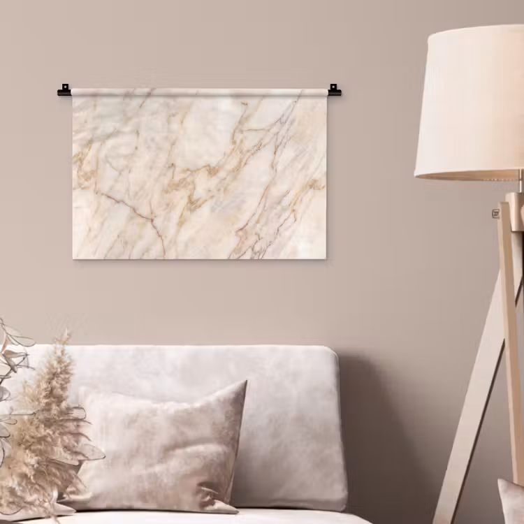 Marmer - Ader - Abstract - Wit - Goud Wandkleed katoen klein -sfeer4