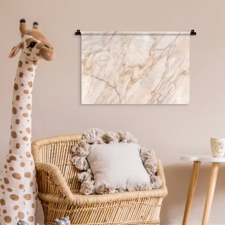 Marmer - Ader - Abstract - Wit - Goud Wandkleed katoen klein -wsfeer5_kind