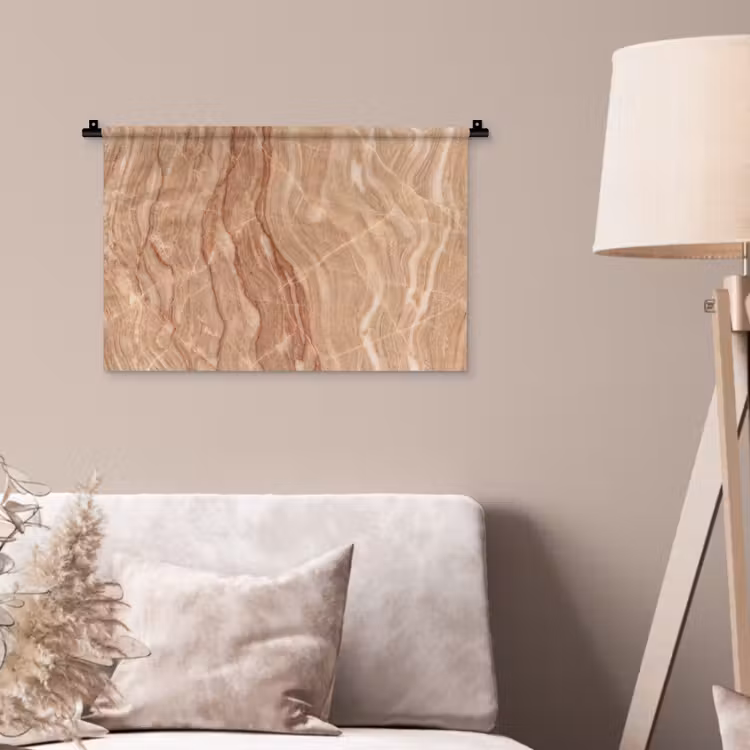 Marmer - Ader - Natuur - Abstract - Beige Wandkleed katoen klein -sfeer4