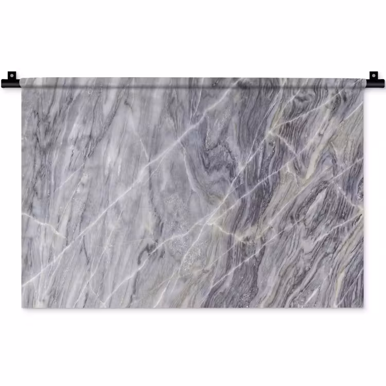 Marmer - Ader - Patroon - Abstract - Grijs Wandkleed katoen klein -zz3d