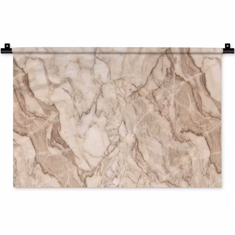 Marmer - Aderen - Textuur - Beige - Modern Wandkleed katoen klein -zz3d