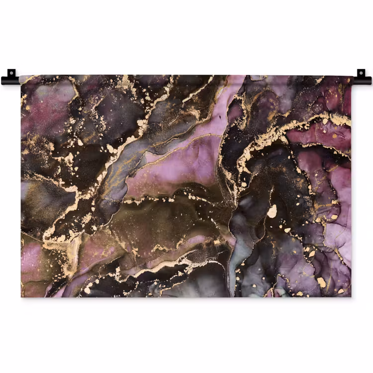 Marmer - Gold - Steen - Abstract Wandkleed katoen klein -zz3d