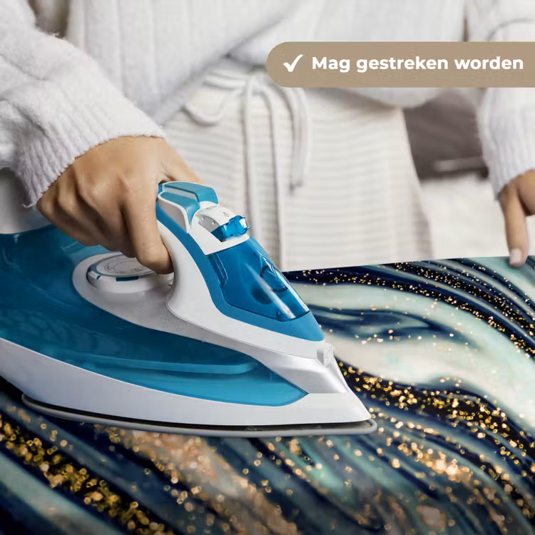 Marmer - Goud - Blauw - Glitter - Marmerlook - Abstract Wandkleed katoen klein -sfeer9