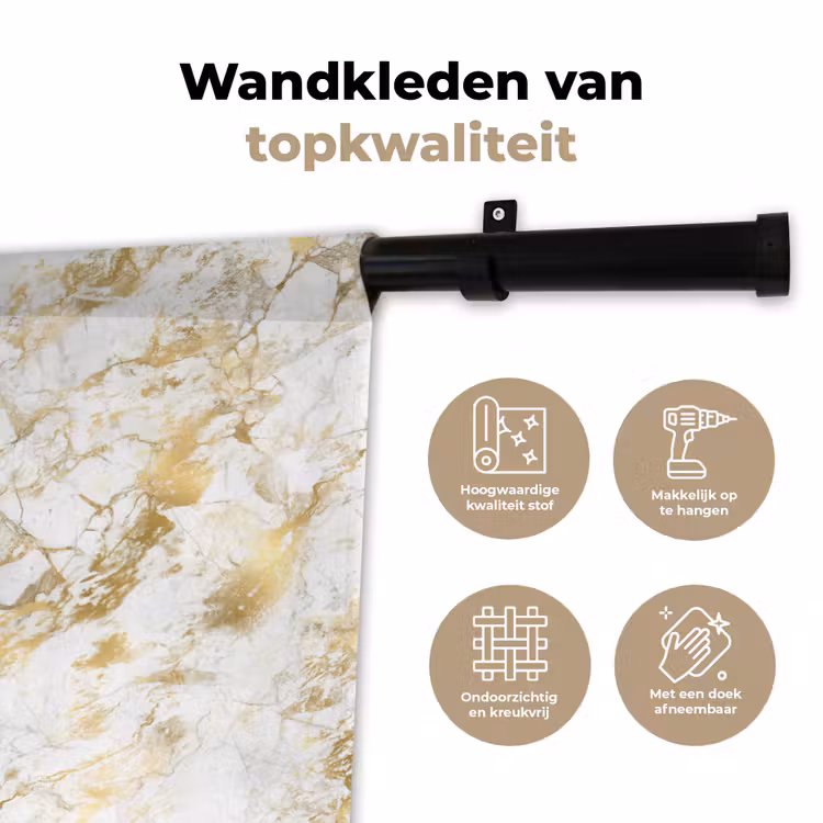 Marmer - Goud - Structuur Wandkleed katoen klein 269 -sfeer2