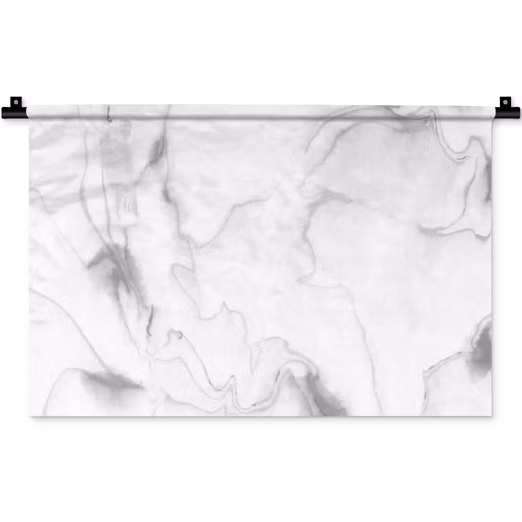 Marmer - Grijs - Wit - Abstract - Marmerlook Wandkleed katoen klein -zz3d