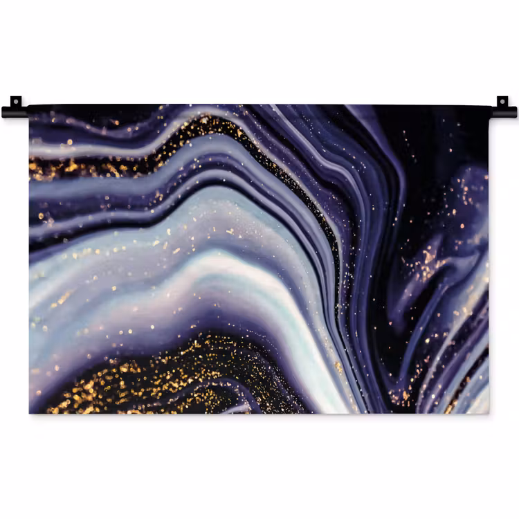 Marmer - Paars - Luxe - Marmerlook - Glitter Wandkleed katoen klein -zz3d